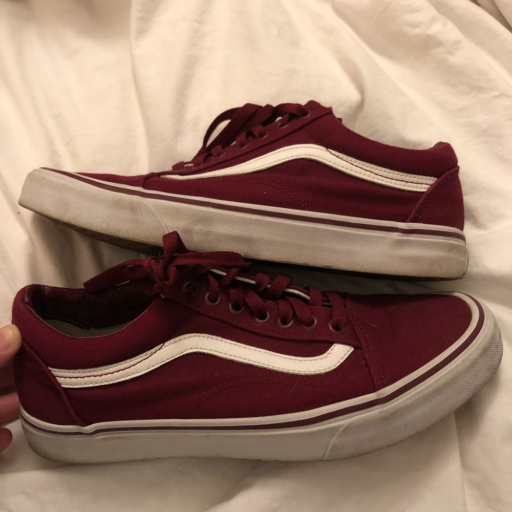 Maroon low top vans
